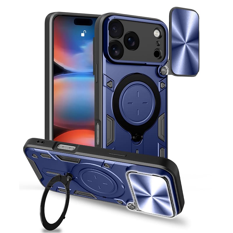 2-in-1 Magnetic Kickstand Case with Sliding Camera Cover For iPhone 17