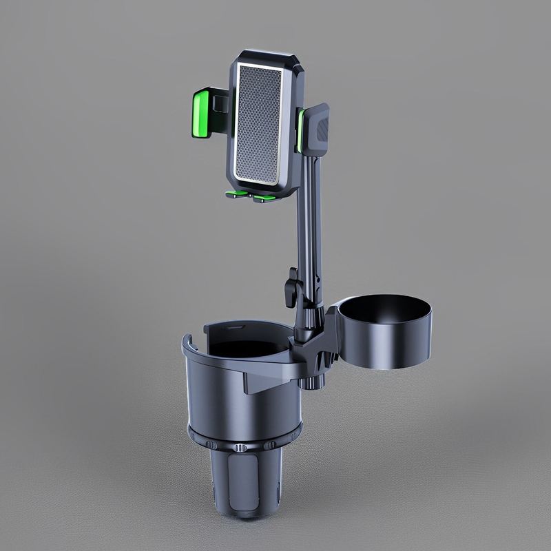 3-in-1 Car Cup Holder with Phone Mount & Adjustable Base