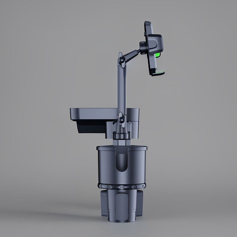 3-in-1 Car Cup Holder with Phone Mount & Adjustable Base