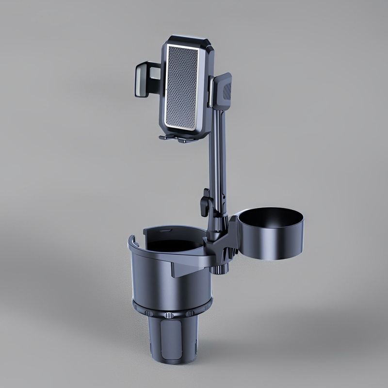3-in-1 Car Cup Holder with Phone Mount & Adjustable Base