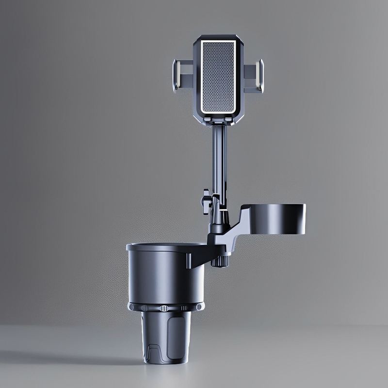 3-in-1 Car Cup Holder with Phone Mount & Adjustable Base