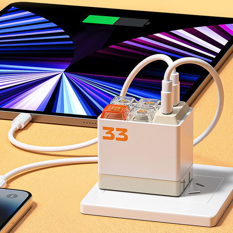 33W Dual Type-C Port Keyboard GaN Charger