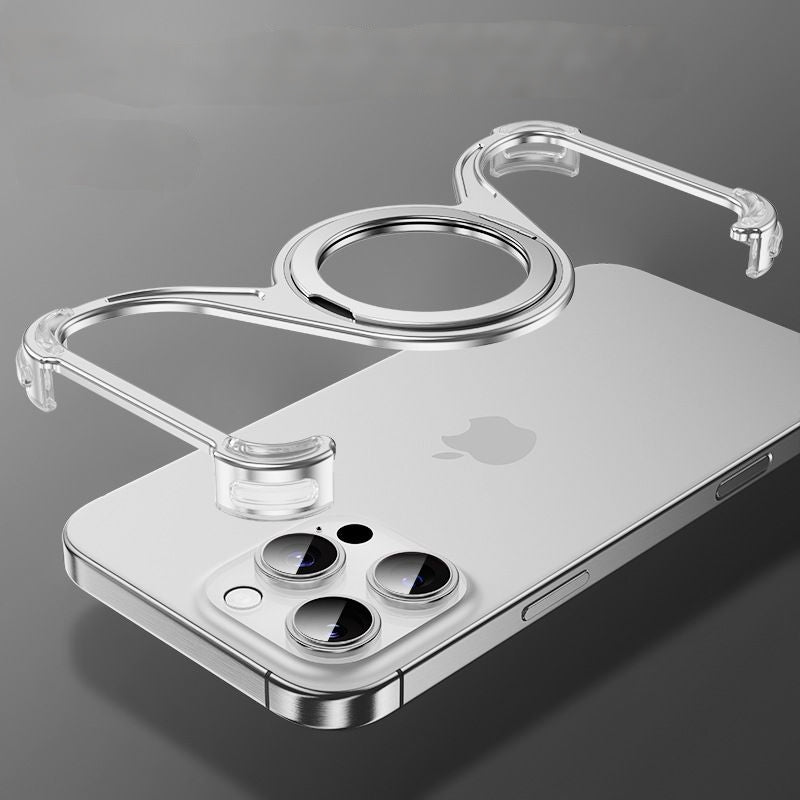 360° Magnetic Bracket Metal Frameless Phone Case Designed For iPhone