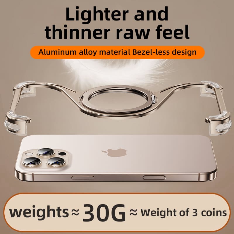 360° Magnetic Bracket Metal Frameless Phone Case Designed For iPhone