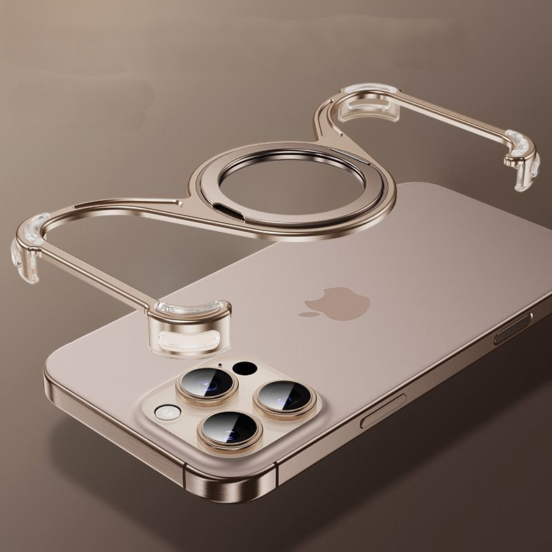 360° Magnetic Bracket Metal Frameless Phone Case Designed For iPhone