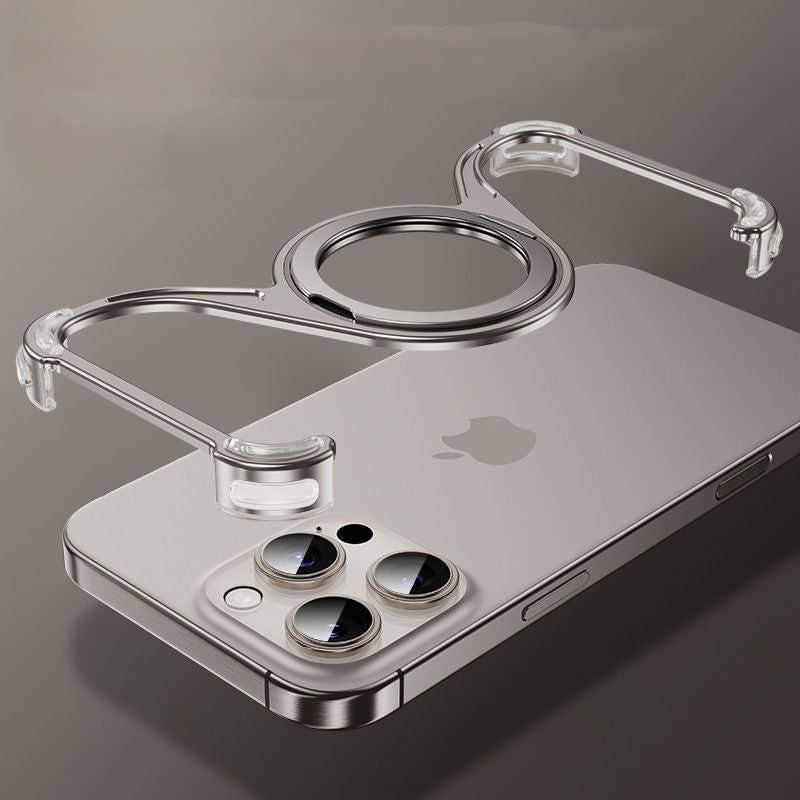 360° Magnetic Bracket Metal Frameless Phone Case Designed For iPhone