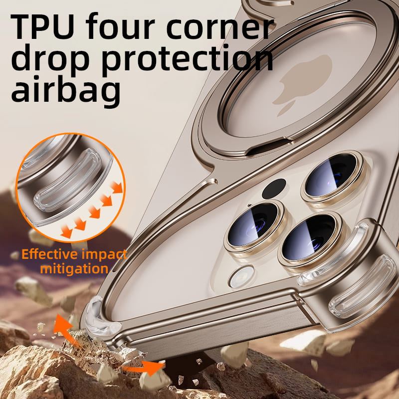 360° Magnetic Bracket Metal Frameless Phone Case Designed For iPhone