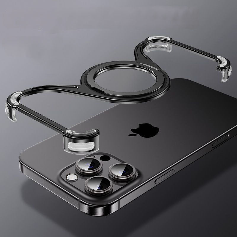 360° Magnetic Bracket Metal Frameless Phone Case Designed For iPhone