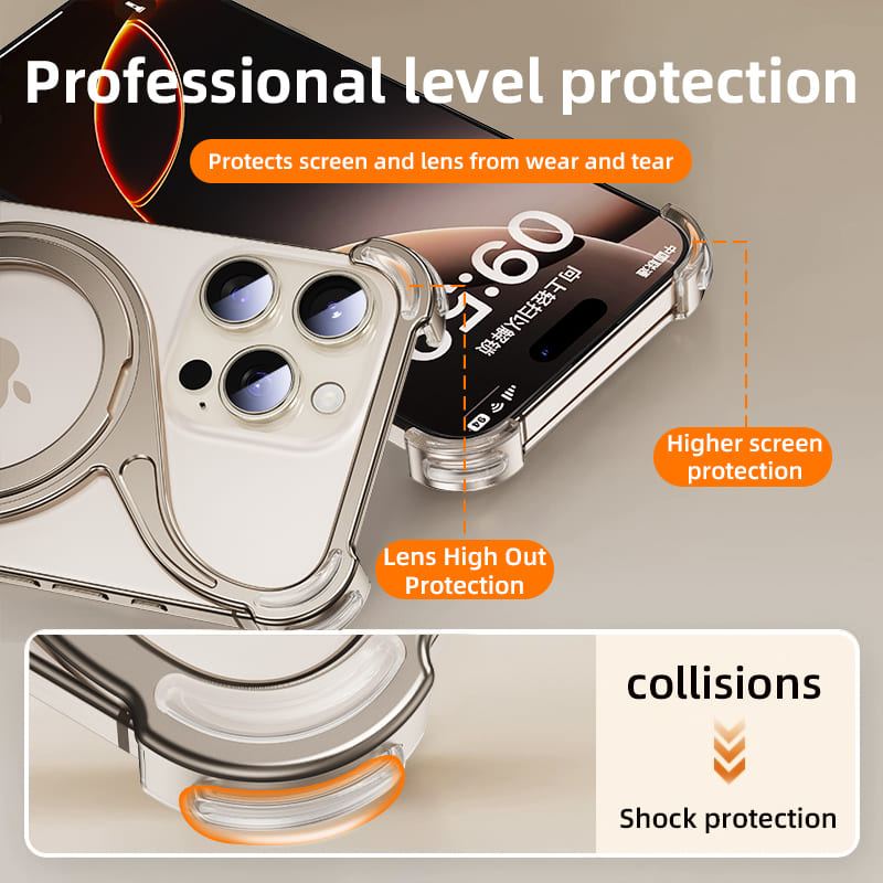 360° Magnetic Bracket Metal Frameless Phone Case Designed For iPhone
