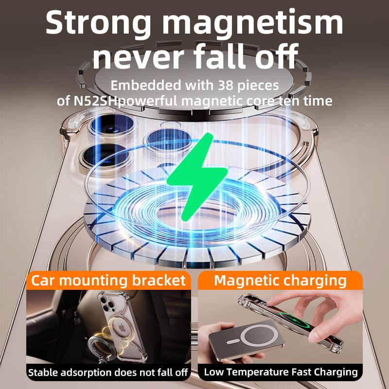 360° Magnetic Bracket Metal Frameless Phone Case Designed For iPhone