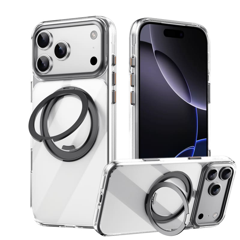 360° Rotating Stand Magnetic Case For iPhone 17 - Stress-Relief Kickstand & Camera Button 16/17