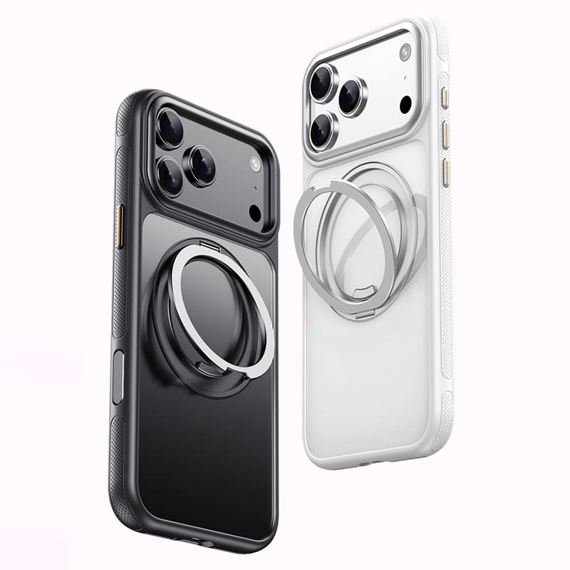360° Rotating Stand Magnetic Case For iPhone 17 - Stress-Relief Kickstand & Camera Button 16/17