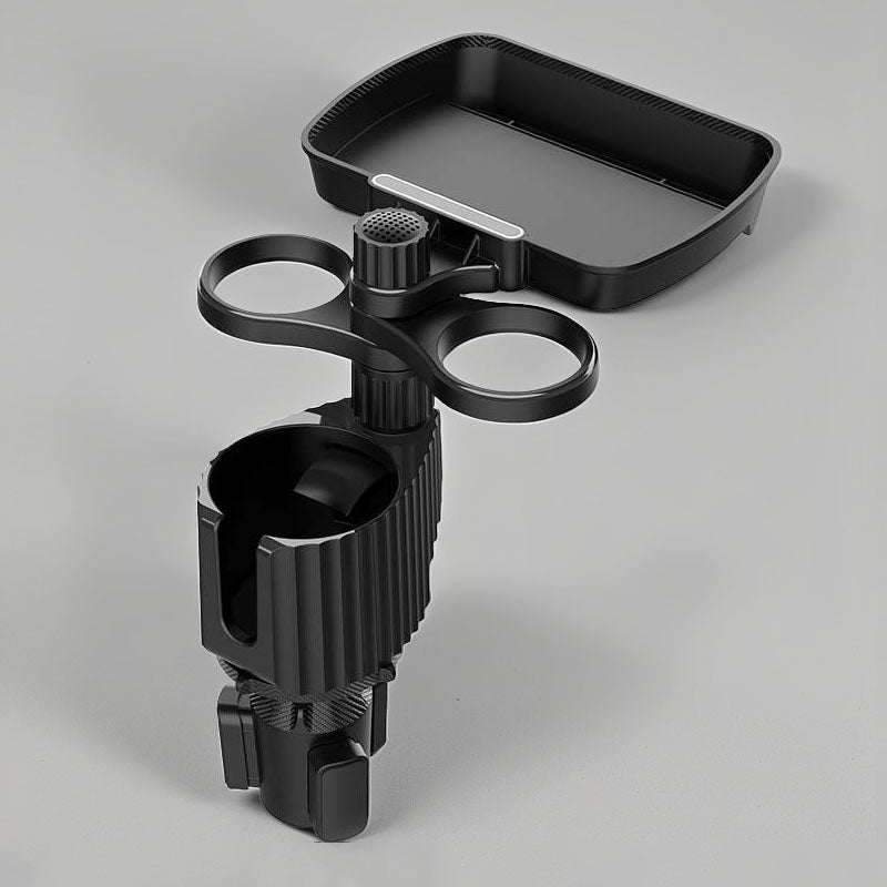 5-in-1 Multifunctional Car Cup Holder with 360° Rotating Food Tray