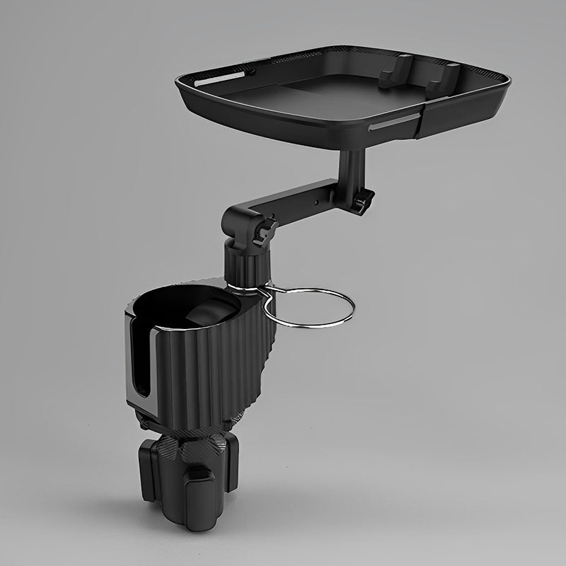 5-in-1 Multifunctional Car Cup Holder with 360° Rotating Food Tray