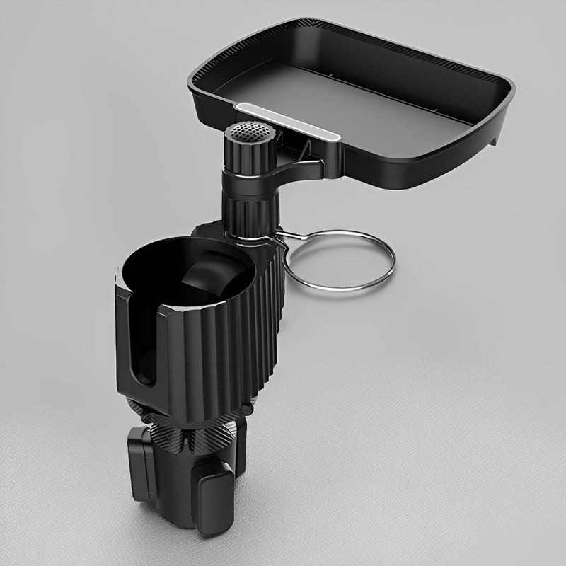 5-in-1 Multifunctional Car Cup Holder with 360° Rotating Food Tray