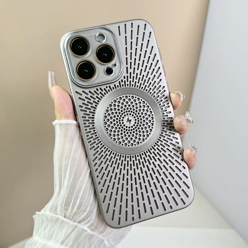 All-Inclusive Hollow Heat Dissipation Breathable Magsafe Magnetic iPhone Case