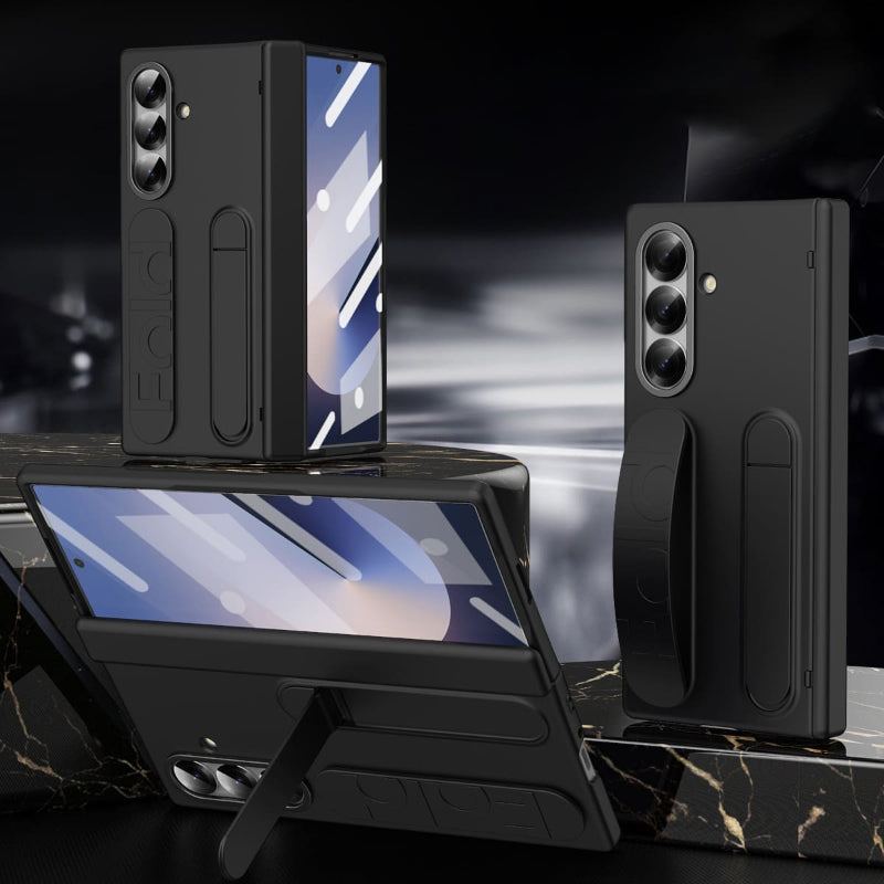 All-in-One ZFold7 Case with Hinge Protection, S Pen Slot, Built-In Strap & Screen Film