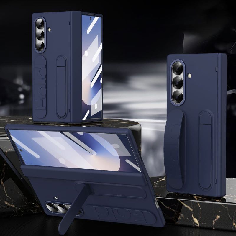 All-in-One ZFold7 Case with Hinge Protection, S Pen Slot, Built-In Strap & Screen Film