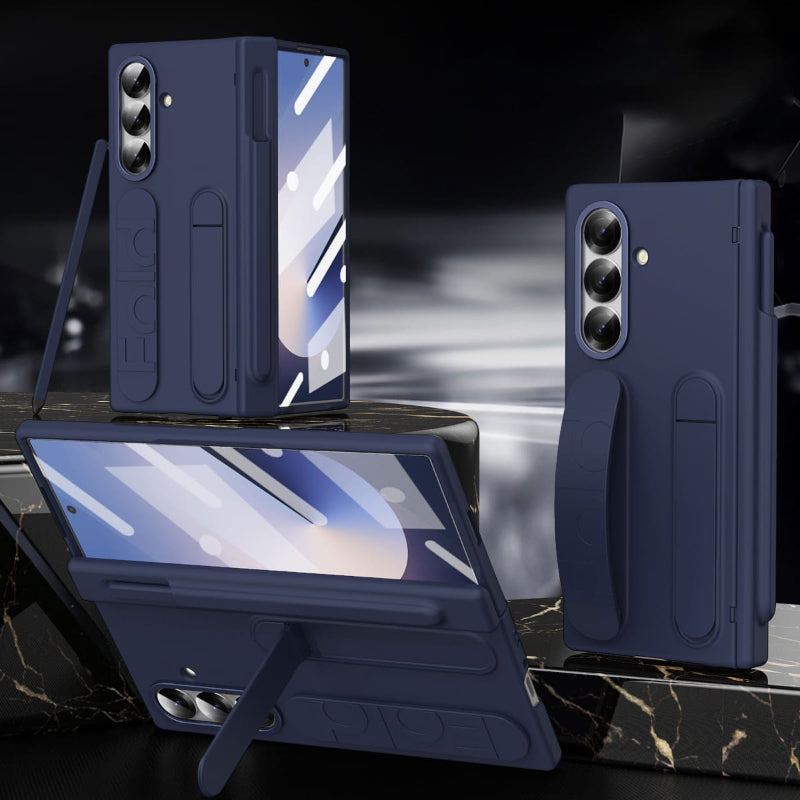 All-in-One ZFold7 Case with Hinge Protection, S Pen Slot, Built-In Strap & Screen Film