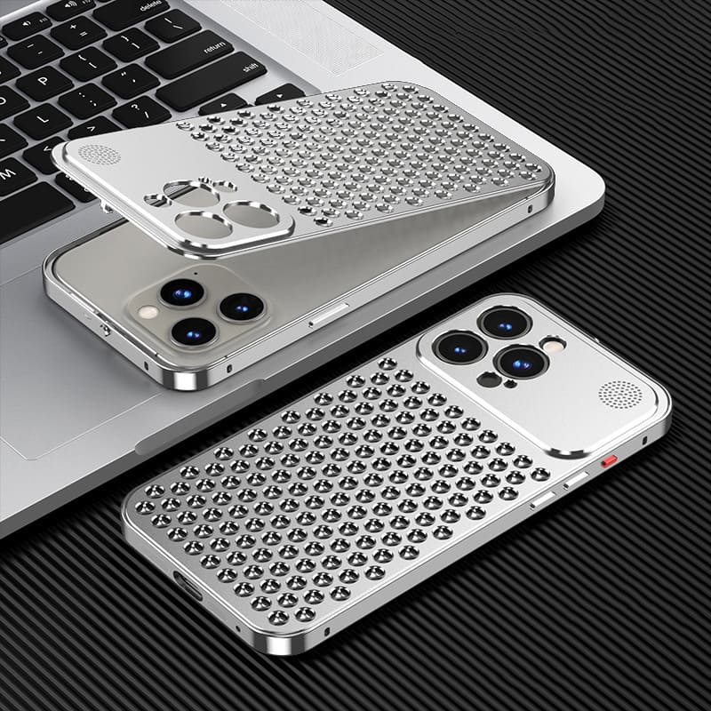 Aluminum Alloy Heat Dissipation Aromatherapy Snap Button Phone Case