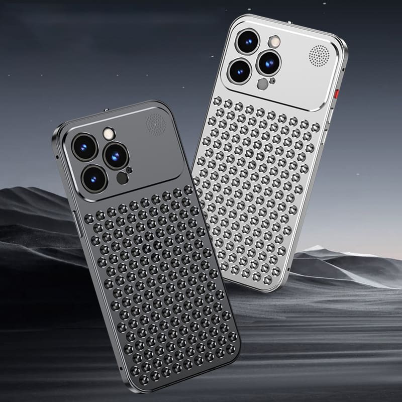 Aluminum Alloy Heat Dissipation Aromatherapy Snap Button Phone Case