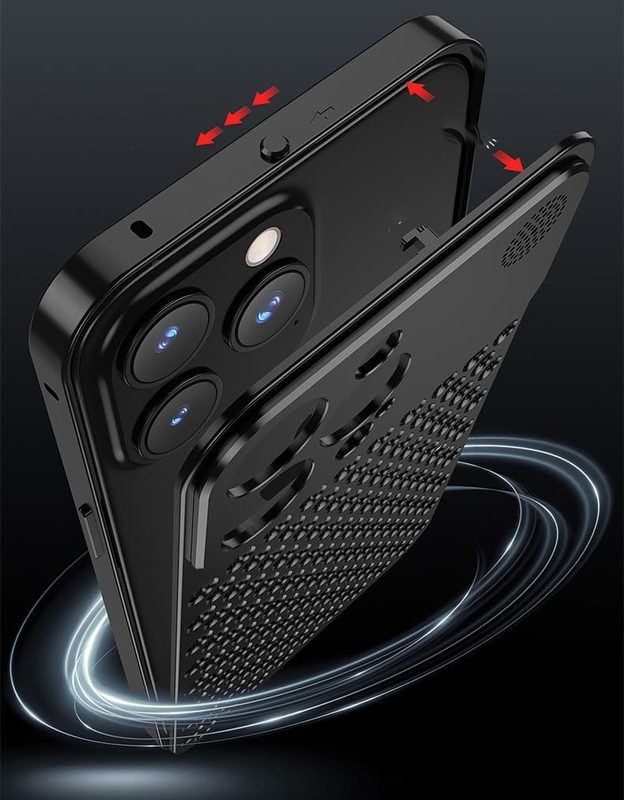 Aluminum Alloy Heat Dissipation Aromatherapy Snap Button Phone Case