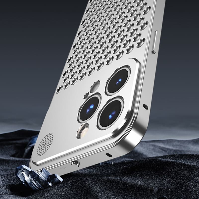 Aluminum Alloy Heat Dissipation Aromatherapy Snap Button Phone Case