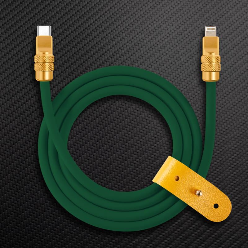 "Anodized" 240W Reflective Shine Charge Cable C+Lightning