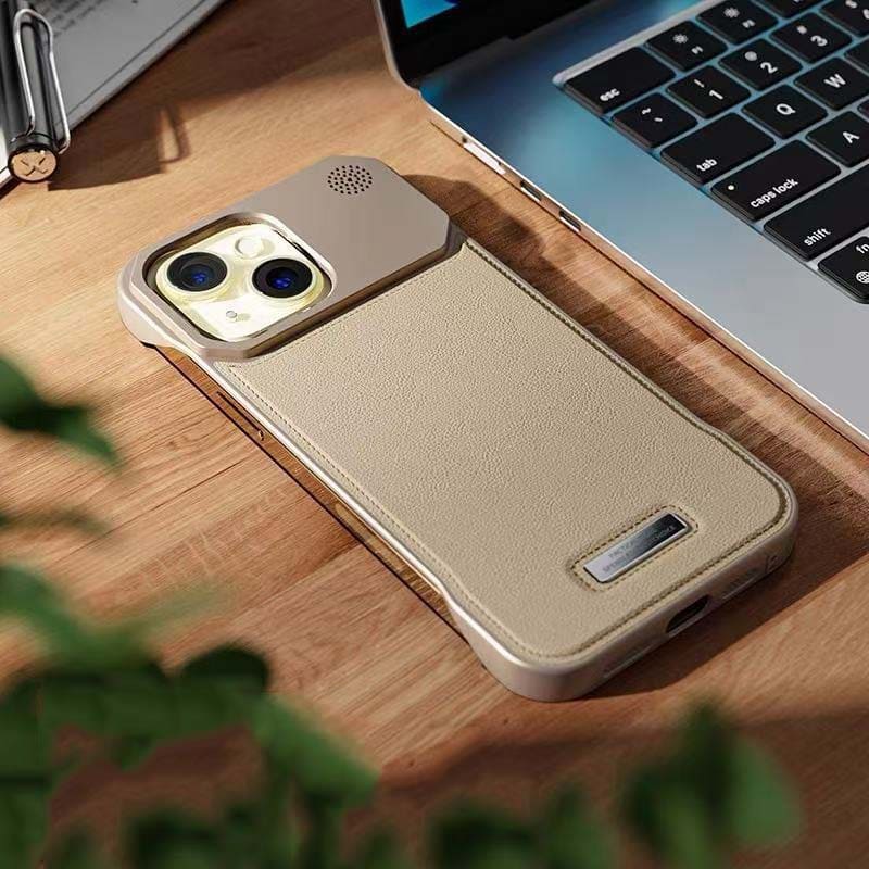 AuraEdge Luxe – Magnetic Metal-Free Leather Armor Case
