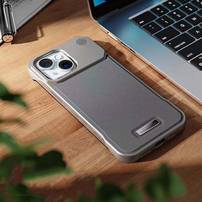 AuraEdge Luxe – Magnetic Metal-Free Leather Armor Case