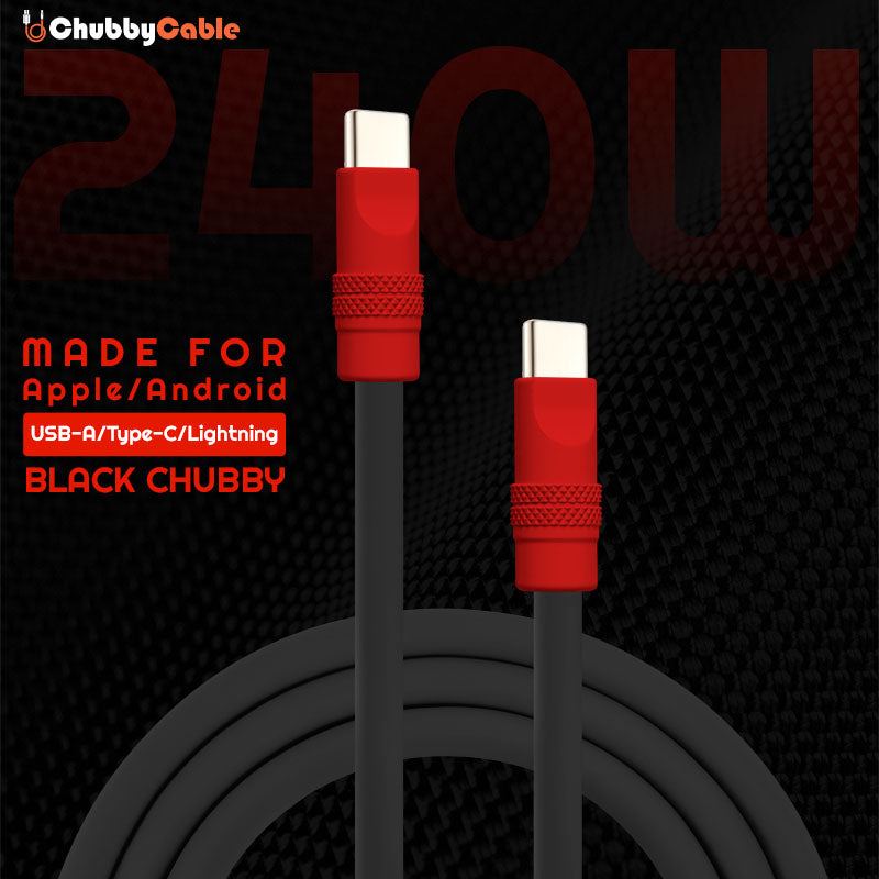 "Black Chubby" 240W Charging Cable With Color Connectors