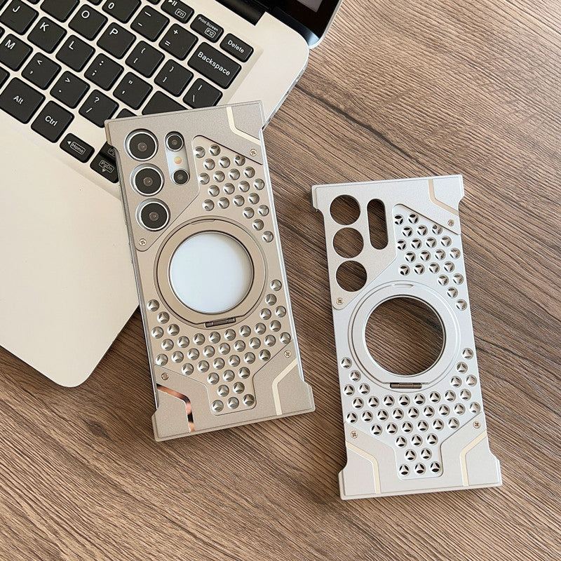 Borderless Hollow Metal Magnetic Cooling Stand Case for Samsung