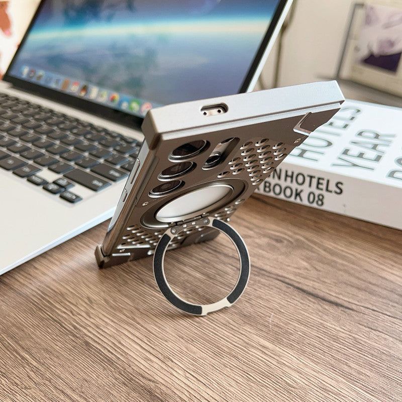 Borderless Hollow Metal Magnetic Cooling Stand Case for Samsung