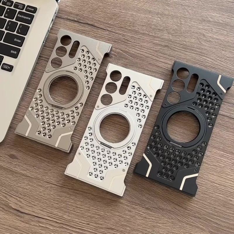 Borderless Hollow Metal Magnetic Cooling Stand Case for Samsung