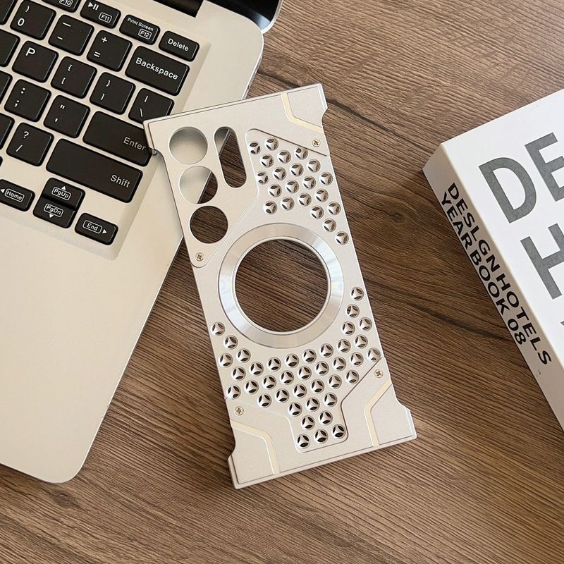 Borderless Hollow Metal Magnetic Cooling Stand Case for Samsung