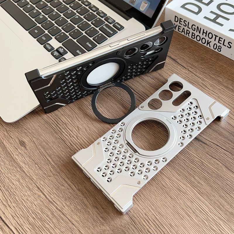 Borderless Hollow Metal Magnetic Cooling Stand Case for Samsung