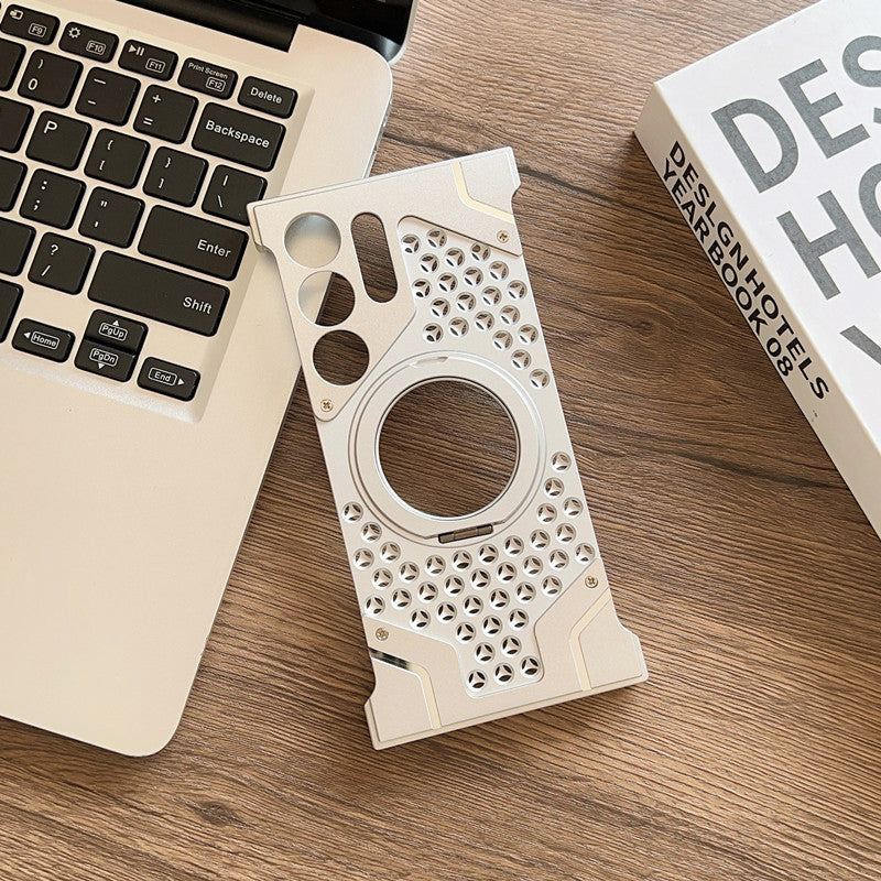Borderless Hollow Metal Magnetic Cooling Stand Case for Samsung