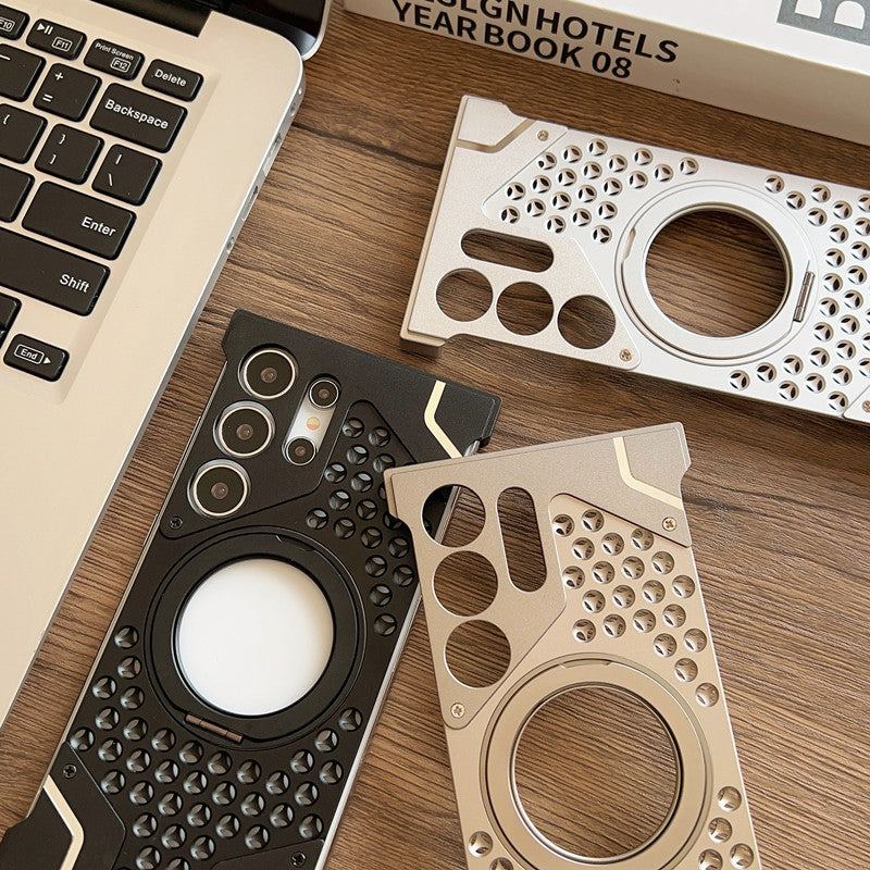 Borderless Hollow Metal Magnetic Cooling Stand Case for Samsung