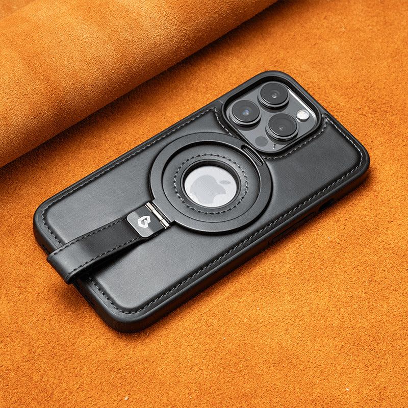 Business Leather Magnetic Lanyard Holder Anti-Fall Mobile Phone Case For iPhone