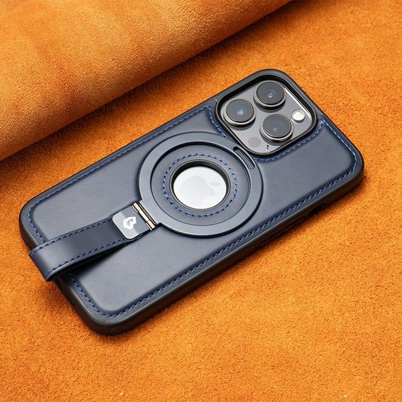 Business Leather Magnetic Lanyard Holder Anti-Fall Mobile Phone Case For iPhone