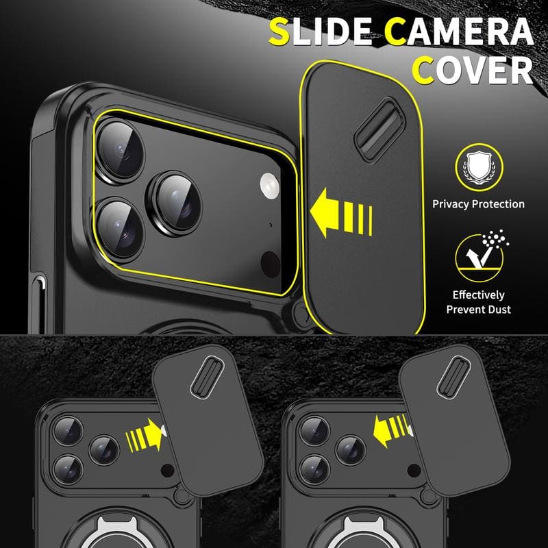 ChubbyArmor 2.0 - Military-Grade Shockproof Magnetic Case with Camera Slide & 360° Kickstand Ring
