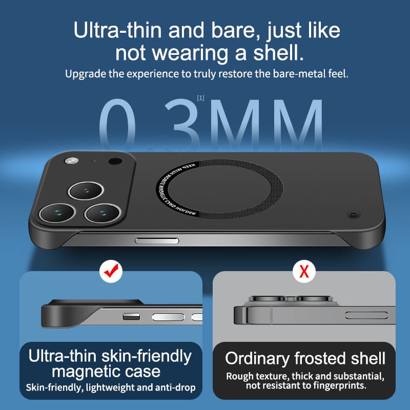 ChubbyArmor AeroGrip - 0.3mm Ultra-Thin Magnetic Skeleton Case with Aircraft-Grade PC Armor