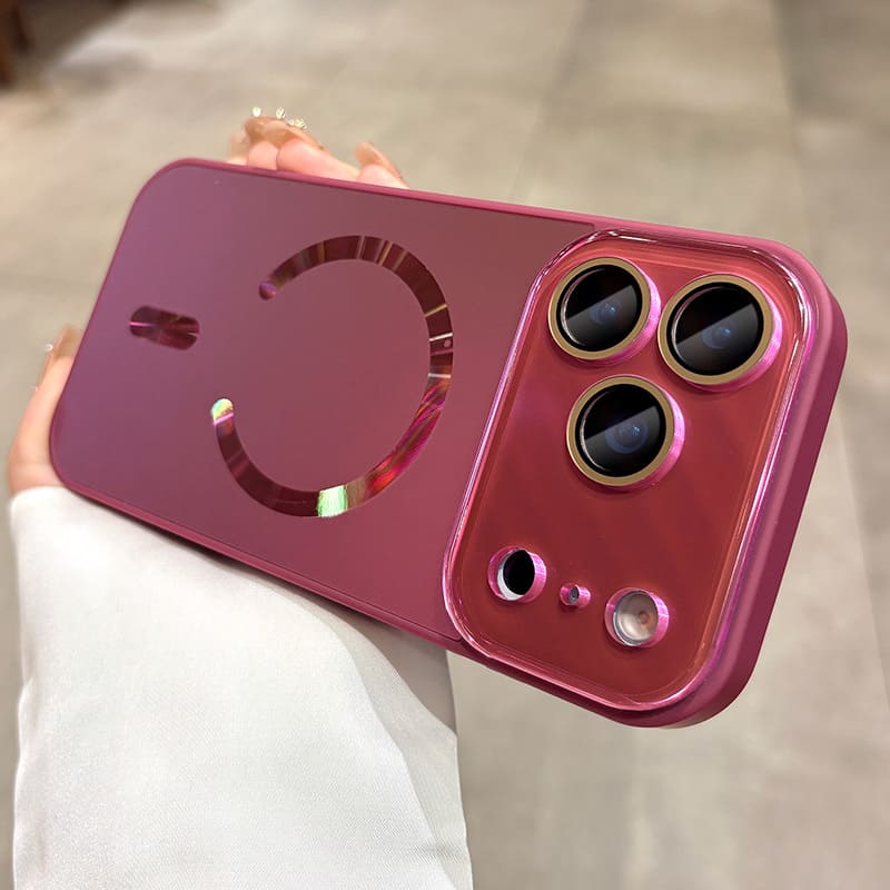 ChubbyArmor Chic - Matte Holographic Big Window Magnetic Case for iPhone 17