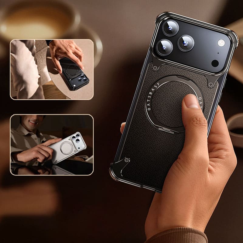 ChubbyArmor Classic - Leather Magnetic Case with 360¡ã Rotating Stand for iPhone 17