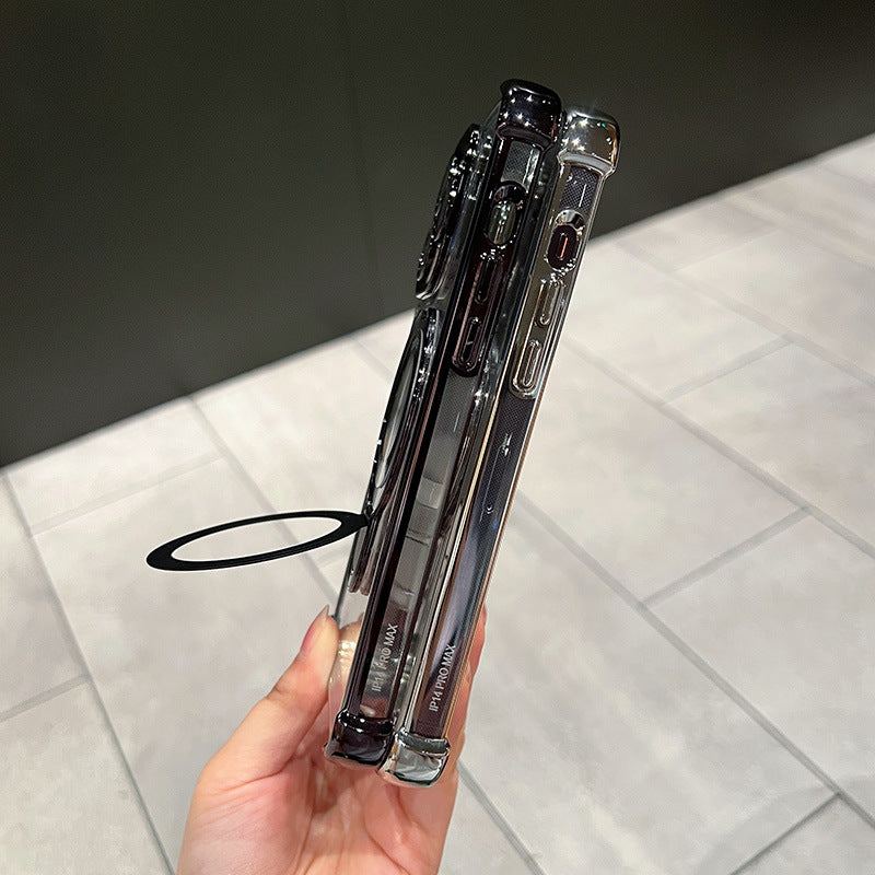 Translucent Magnetic iPhone Cover with Stand and Corner Cushions For iPhone 11-14 Series