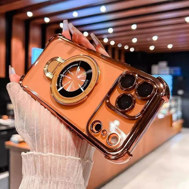 ChubbyArmor CleanSight - Translucent Magnetic iPhone Cover with Stand and Corner Cushions