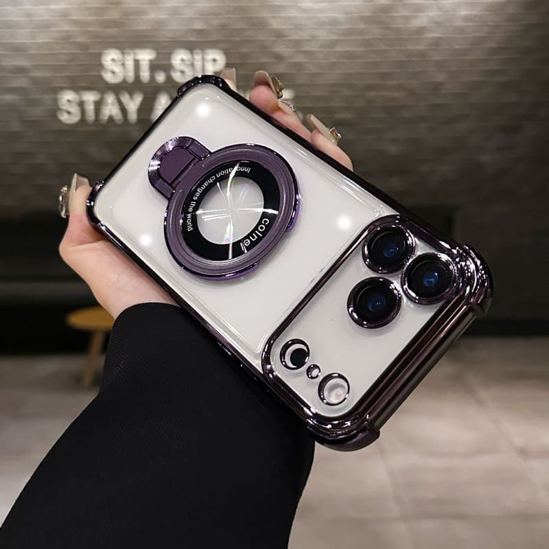 ChubbyArmor CleanSight - Translucent Magnetic iPhone Cover with Stand and Corner Cushions