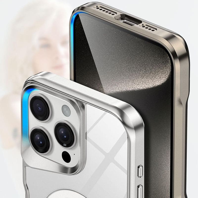"ChubbyArmor" Cyber Transparent Electroplated Magnetic Case For iPhone 17