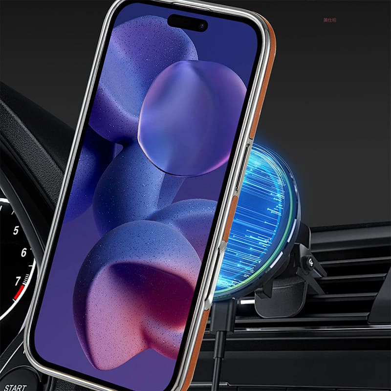 ChubbyArmor Elite - Magnetic Leather Case with Electroplated Frame for iPhone 17