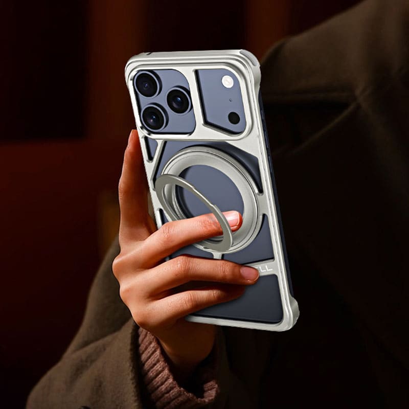 ChubbyArmor Ghost - Skeletonized Metal Magnetic iPhone Case With Stand